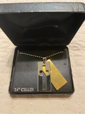 Stainless Steel Cross Pendant Necklace - Silver
